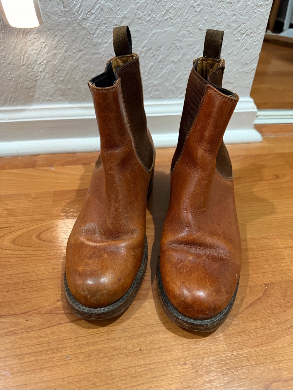 Frye Brown Leather Chelsea Ankle Boots